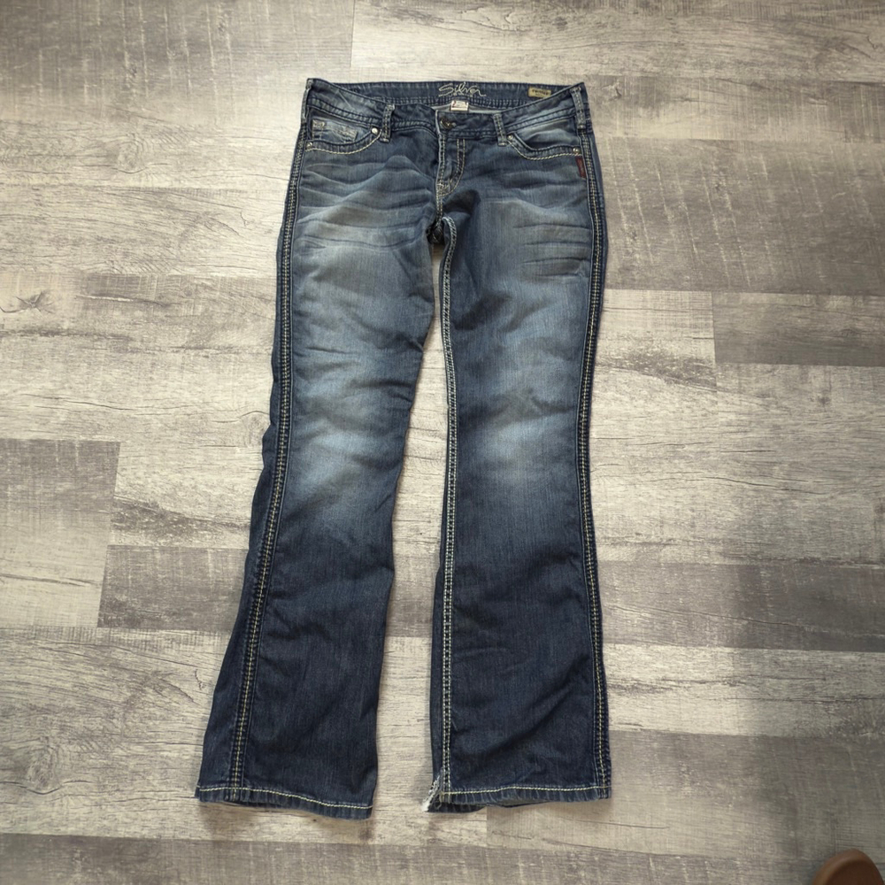 Women's Silver Jeans Blue Twisted Bootcut Jeans Size 31X33" SKU552